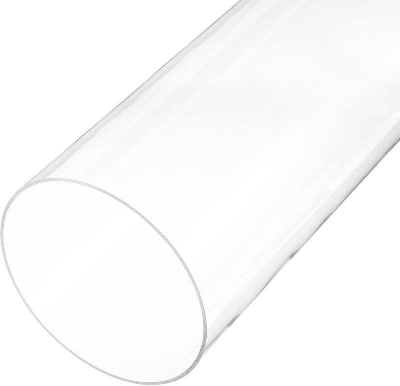 Rebower 14" Clear Plastic Rigid Pipe 155mm ID x 160mm OD (6 1/8" ID x 6 5/16" OD) Acrylic Round Polycarbonate Tubing, [for Plumbing, Hydraulics, Aquarium] - Image 1